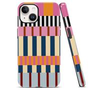 Phoona 2-in-1 Custodia Cellulare Cover per iPhone 17 Pro max 6.9",Custodie Estetica Disegni Puzzle Antiurto Antipolvere Quotidiano Strisce Bianche Latte,Blu Chiare Rosa Tenui,Fondo Nero