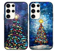 Phoona 2 pezzi Natale Cover per Samsung Galaxy A16 5G 6.7",Cellulare Silicone Custodia telefono Aesthetic Motivo Disegno Protezione Fotocamera Antiurto AntiGraffio Christmas Case Ragazze,Albero A