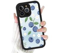 Phoona Cover per iPhone 15 Plus 6.7",Cellulare Silicone Custodia per telefono Aesthetic Motivo Disegno Protezione Fotocamera Antiurto AntiGraffio Case Donne Ragazze,mirtillo