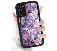 Phoona Cover per Samsung Galaxy A26 5G 6.64",Floral Cellulare Silicone Custodia per telefono Aesthetic Motivo Disegno Protezione Fotocamera Antiurto AntiGraffio Case per Donne Ragazze,Fiori Viola