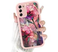 Phoona Cover per Samsung Galaxy A26 5G 6.64", Floral Cellulare Silicone Custodia per telefono Aesthetic Motivo Disegno Protezione Fotocamera Antiurto AntiGraffio Case Donne Ragazze,Fiori Rosa Viola