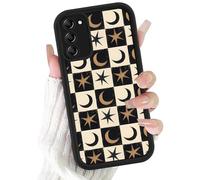 Phoona Cover per Samsung Galaxy S20 FE/S20 Lite 6.5",Silicone Cellulare Custodia telefono Aesthetic Motivo Disegno Protezione Fotocamera Antiurto AntiGraffio Donne Ragazze Case,Luna Griglia Nera