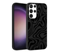 Phoona Cover per Samsung Galaxy S21 FE 5G 6.4",Cellulare Silicone Custodia telefono Aesthetic Motivo Disegno Protezione Fotocamera Antiurto AntiGraffio Case Donne Ragazze,Strisce Nere