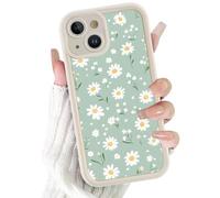 Phoona Custodia Cellulare Cover per iPhone 12 Pro 6.1",Custodie Disegni Margherite Bianche, Estetica Case Silicone Antiurto Antipolvere Protezione Fotocamera,Rosa per Donne Ragazze