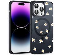 Phoona Custodia magnetica per iPhone 13 Pro da 6,1 pollici, compatibile con MagSafe, margherita floreale estetico design trasparente ragazze casi, PC TPU Bumper antiurto custodia protettiva