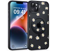 Phoona Custodia magnetica per iPhone 14 da 6,1 pollici, compatibile con MagSafe, margherita floreale estetico design trasparente ragazze casi, PC TPU Bumper antiurto custodia protettiva