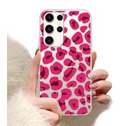 Phoona Custodia per Cellulare Case Cover Custodie Compatibile con Samsung Galaxy A16 5G 6.7",Motivo Leopardo Fucsia,Realizzata Morbido Silicone Antigraffio Antiurto Quotidiano, Trasparente