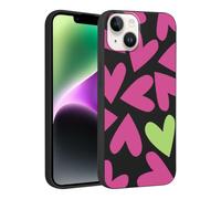 Phoona Custodia per Cellulare per iPhone 13 Pro Max 6.7" Cover Custodie Estetica Disegni Case Antiurto Antipolvere Protezione Obiettivo Resistente Graffi Motivo Cuore Amore Cuore Verde