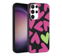 Phoona Custodia per Cellulare per Samsung Galaxy S21 5G 6.2" Cover Custodie Estetica Disegni Case Antiurto Antipolvere Protezione Obiettivo Resistente Graffi Motivo Cuore Amore Cuore Verde