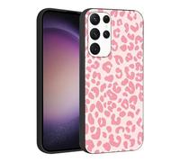 Phoona Custodia per Samsung Galaxy A50 6.4" Cellulare,Cover Custodie Resistenti Estetica Disegni Leopardo Rosa Sfondo Nera,Protezione Efficace per Dispositivi Mobile Ultima Generazione