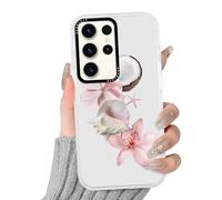 Phoona Handyhülle für Samsung Galaxy S21 FE 5G Hülle 6.4",Aesthetic Muster Design Weiche Transparent Silikon Schutzhülle Kratzfeste Stoßfest Bumper Case Mädchen,Blume Kokosnuss