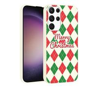 Phoona Natale Cover per Samsung Galaxy A16 5G 6.7",Cellulare Beige Silicone Custodia telefono Aesthetic Motivo Disegno Protezione Fotocamera Antiurto Christmas Case Ragazze,Griglia di Natale