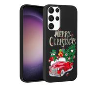 Phoona Natale Cover per Samsung Galaxy A16 5G 6.7",Cellulare Nera Silicone Custodia telefono Aesthetic Motivo Disegno Protezione Fotocamera Antiurto AntiGraffio Christmas Case Ragazze,Albero auto