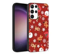 Phoona Natale Cover per Samsung Galaxy A16 5G 6.7",Cellulare Nera Silicone Custodia telefono Aesthetic Motivo Disegno Protezione Fotocamera Antiurto Christmas Case Ragazze,Fiocchi neve Cervo