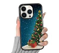 Phoona Natale Cover per Samsung Galaxy A16 5G 6.7",Nera Silicone Custodia telefono Aesthetic Motivo Disegno Protezione Fotocamera Antiurto AntiGraffio Christmas Case Cellulare Ragazze,Albero C