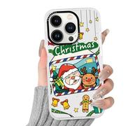 Phoona Natale Cover per Samsung Galaxy A16 5G 6.7",Trasparente Custodia telefono Aesthetic Motivo Disegno Protezione Fotocamera Antiurto AntiGraffio Christmas Case Cellulare Ragazze,Babbo Natale