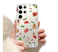 Phoona Natale Cover per Samsung Galaxy A16 5G 6.7",Trasparente Silicone Custodia telefono Aesthetic Motivo Disegno Protezione Fotocamera Antiurto Christmas Cellulare Ragazze,Regalo A