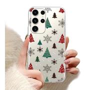 Phoona Natale Cover per Samsung Galaxy A16 5G 6.7",Trasparente TPU Custodia telefono Aesthetic Motivo Disegno Protezione Fotocamera Antiurto AntiGraffio Christmas Cellulare Ragazze,Albero