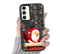 Phoona Natale Cover per Samsung Galaxy A26 5G 6.64",Cellulare Nera Silicone Custodia telefono Aesthetic Motivo Disegno Protezione Fotocamera Antiurto Carino Christmas Case Ragazze,Babbo Natale B