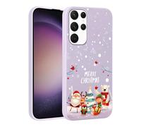 Phoona Natale Cover per Samsung Galaxy A26 5G 6.64",Cellulare Viola Silicone Custodia telefono Aesthetic Motivo Disegno Protezione Fotocamera Antiurto AntiGraffio Christmas Case Ragazze,Orso