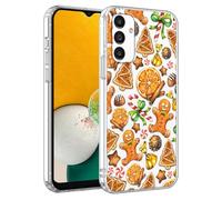 Phoona Natale Custodia Cellulare Cover per Samsung Galaxy A06 6.7", Motivo Biscotto Natale Khaki Arancia, Silicone Protezione Antiurto Fotocamera, Custodie Trasparente per Donne Ragazze