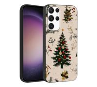 Phoona Natale Custodia Cellulare Cover per Samsung Galaxy A25 5G 6.5", Custodie con Estetica Disegni Albero Natale e Campana Rossa, Antiurto Protezione Completa Fotocamera Case Nera