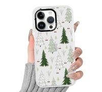 Phoona Natale Custodia Cellulare per iPhone 17 Pro max 6.9" Cover Custodie Antiurto, Estetica Disegni Alberi di Natale Bianco e Verde, Protezione Polvere e Graffi Case Trasparente