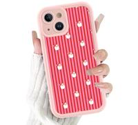 Phoona Natale Custodia Cellulare per iPhone 8/SE 2022/7/SE 2020 4.7",Cover con Disegni Babbo Natale Strisce Rosse, Protezione Estetica Resistente per Telefono, Rosa Silicone Antiurto Protettiva