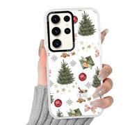 Phoona Natale Custodia Cellulare per Samsung Galaxy A25 5G 6.5", Cover con Disegni Albero Natale Campana Rossa, Estetica Custodie Case Antipolvere Trasparente Silicone Antiurto Protettiva