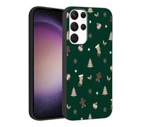 Phoona Natale Custodia Cellulare per Samsung Galaxy A50 6.4",Cover Custodie Case Antiurto Anti Polvere Estetica Disegni Albero Natale Marrone Foglie Protezione Obiettivo Fotocamera Nera