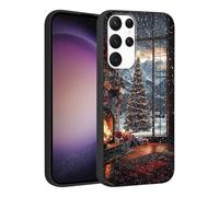 Phoona Natale Custodia Cellulare per Samsung Galaxy A56 6.7", Cover Custodie con Estetica Disegni Paesaggio Notturno Albero Natale Antiurto Protettiva Case Nera Resistente Ai Graffi