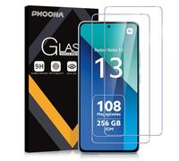 Phoona Vetro Temperato per Xiaomi Redmi Note 13 4G/5G, 2 Pezzi Pellicola Protettiva per Redmi Note 13, Durezza 9H, Anti Graffio, Anti-Impronte, Senza Bolle(6,67 pollici)