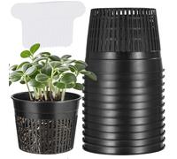phoorapace 12 vasi a rete per coltura idroponica, secchio idroponico da 15 cm, tazze a rete scanalate da giardino con etichette per piante per coltivazione idroponica, avviamento di semi, giardini a