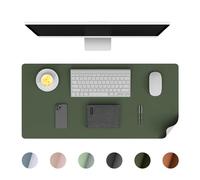 Phoraego Sottomano Scrivania, Tappeto da Ufficio in Pelle PU, Grande Mouse Pad Mat, Protezione da Scrivania Antiscivolo, Blocco da Scrivania Impermeabile per Ufficio e Casa (Verde scuro, 80x40cm)