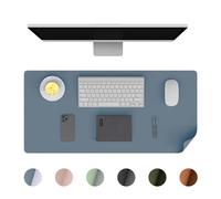 Phoraego Sottomano Scrivania, Tappeto da Ufficio in Pelle PU, Grande Mouse Pad Mat, Protezione da Scrivania Antiscivolo, Blocco da Scrivania Impermeabile per Ufficio e Casa (blu, 60x35cm)
