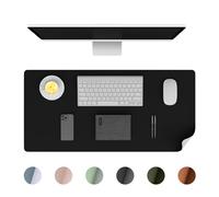 Phoraego Sottomano Scrivania, Tappeto da Ufficio in Pelle PU, Grande Mouse Pad Mat, Protezione da Scrivania Antiscivolo, Blocco da Scrivania Impermeabile per Ufficio e Casa (nero, 80x40cm)