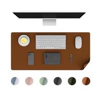 Phoraego Sottomano Scrivania, Tappeto da Ufficio in Pelle PU, Grande Mouse Pad Mat, Protezione da Scrivania Antiscivolo, Blocco da Scrivania Impermeabile per Ufficio e Casa (marrone, 80x40cm)