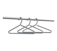 PHOS Design KB2 - Set di 3 grucce in acciaio INOX opaco, curve, per guardaroba, porta abiti