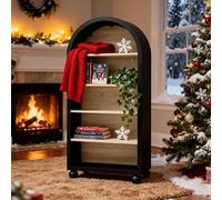 phosir Libreria nera in legno di faggio - 4 ripiani, salvaspazio per piccoli appartamenti 70 x 116 x 30 cm (cinque livelli (H161/B70.5/T30 cm)