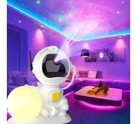 PHOSURA Proiettore a LED cielo stellato 2 in 1 astronauta proiettore con luce notturna luna, timer e telecomando, decorazione per camera da letto estetica per adulti e bambini, Natale, regalo di