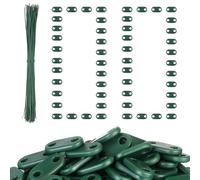 Photect Kit di Supporto per Fascette Stringicavo 100 Clip di Montaggio Fissaggio Resistenti 100 Fascette Plastica per Cablaggio Accessori per Esterno Prato Giardino Muro(Verde)