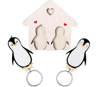Photect Portachiavi Pinguino Regali per Lui e Lei in Legno per San Valentine Portachiavi Coppia per Casa Nuova Regalo per Anniversario Matrimonio Compleanno Natale Moglie Marito Fidanzati Convivenza