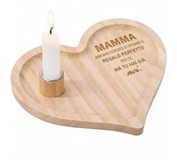 Photect Regalo Mamma Idee Regali Natale Mamma Vassoio a Forma di Cuore con Candele e Candelieri Originale Decorazione Casa per Compleanno Natale Anniversario Matrigna Suocera Nonna
