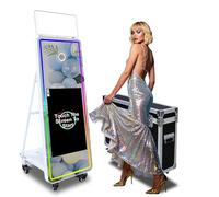 Photo Booth a specchio con touch screen da 43 pollici, macchina fotografica DSLR con luce RGB software e custodia per il noleggio di feste di eventi (macchina per cabina fotografica)