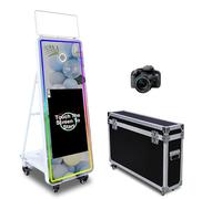 Photo Booth a specchio con touch screen da 43 pollici, macchina fotografica DSLR con luce RGB software e custodia da viaggio per eventi e feste a noleggio (cabina fotografica + fotocamera)