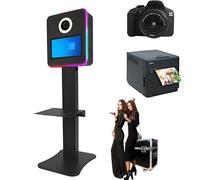Photo Booth macchina con stampante e fotocamera, display LCD da 15,6", touch screen capacitivo, striscia luminosa a LED per matrimoni e feste