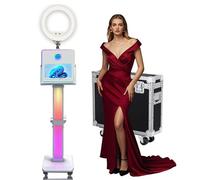 Photo Booth Machine 15,6 pollici con anello luminoso selfie portatile touch screen Photobooth, specchio Photo Booth con custodia da volo per feste di nozze eventi (macchina per cabina fotografica)