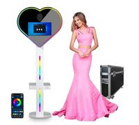 Photo Booth Machine con touch screen da 15,6 pollici e mini PC (I5 8GB + 256GB), configurazione portatile con custodia da viaggio per eventi di festa di nozze