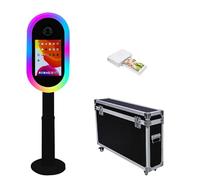 Photo Booth per iPad 10,2" 11" 11" 12,9" e per fotocamera, telecomando, custodia da volo, supporto portatile 2 in 1 per selfie Photobooth per eventi di noleggio feste (nero, macchina+stampante)
