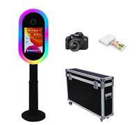 Photo Booth per iPad 10,2" 11" 11" 12,9" e per fotocamera, telecomando, custodia da volo, supporto portatile 2 in 1 per selfie Photobooth per eventi di noleggio feste (nero, set completo)